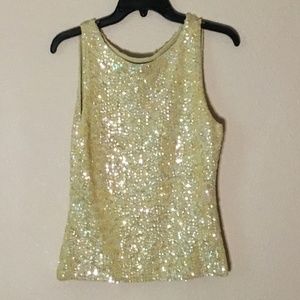 Knit fully sequin front and back tank